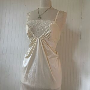 Vintage yellow lace maxi dress